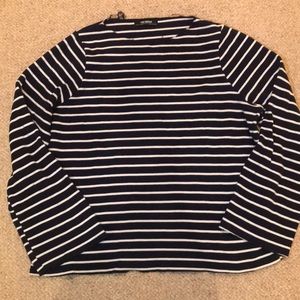 zara sweater in blue and white stripes